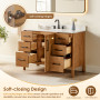 Altair Velora Bathroom Vanity in Mango Brown with Grain White Engineered Stone Countertop Altair Velora Bathroom Vanity in Mango Brown with Grain White Engineered Stone Countertop