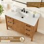 Altair Velora Bathroom Vanity in Mango Brown with Grain White Engineered Stone Countertop Altair Velora Bathroom Vanity in Mango Brown with Grain White Engineered Stone Countertop