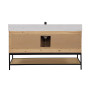 Altair Wildy 60" Single Bathroom Vanity Set with Grain White Composite Stone Countertop Altair Wildy 60" Single Bathroom Vanity Set with Grain White Composite Stone Countertop