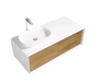 Fiona 48'' Floating Single Vanity with White Vessel Sink and U-Drawer