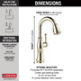 Delta Cassidy Pull-Down Bar/Prep Faucet with Magnetic Docking Spray Head - Includes Lifetime Warranty - Lumicoat Polished Nickel