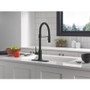 Delta Trinsic Semi Pro 1.8 GPM Single Hole Pull Down Touchless Kitchen Faucet with Touch2O, MagnaTite, Diamond Seal and Touch-Clean Technologies - Matte Black
