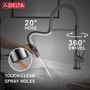 Delta Trinsic Semi Pro 1.8 GPM Single Hole Pull Down Touchless Kitchen Faucet with Touch2O, MagnaTite, Diamond Seal and Touch-Clean Technologies - Chrome