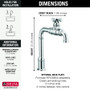 Delta Broderick 1.5 GPM Single Hole Bar Faucet - Chrome