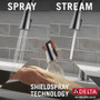 Delta Emmeline 1.8 GPM Single Hole Pull Down Kitchen Faucet with ShieldSpray and Magnetic Docking Spray Head - Matte Black