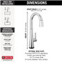 Delta Monrovia 1.8 GPM Deck Mounted Pull Down Bar Faucet with DIAMOND Seal, Touch-Clean, MagnaTite, and Touch2O Technologies - Matte Black