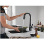Delta Monrovia 1.8 GPM Deck Mounted Pull Down Bar Faucet with DIAMOND Seal, Touch-Clean, MagnaTite, and Touch2O Technologies - Matte Black