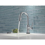 Delta Trinsic Pull-Down Bar/Prep Faucet with On/Off Touch Activation, Magnetic Docking Spray Head, and Optional Base Plate - Includes Lifetime Warranty (5 Year on Electronic Parts) - Chrome