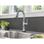 Delta Cassidy Pull-Down Bar/Prep Faucet with On/Off Touch Activation and Magnetic Docking Spray Head - Lumicoat Chrome