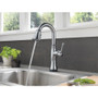 Delta Cassidy Pull-Down Bar/Prep Faucet with On/Off Touch Activation and Magnetic Docking Spray Head - Lumicoat Chrome