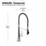 Kohler Tempered 1.5 GPM Single Hole Pre-Rinse Pull Down Kitchen Faucet - Polished Chrome