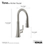Kohler Tone 1.5 GPM Single Hole Pull Down Kitchen Faucet - Matte Black Kohler Tone 1.5 GPM Single Hole Pull Down Kitchen Faucet - Matte Black
