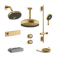 Kohler Statement Custom Shower System Featuring Four Port Anthem Mechanical Valve with Trim, Shower Head, Handshower, Two Body Sprays, and rain Head