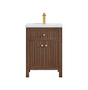 Cielo 24" Vanity With Ceramic Top - Brown Oak