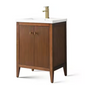 Mia 24" Vanity With Ceramic Top - Walnut