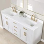 Altair Gavino 72" Free Standing Double Basin Vanity Set with Cabinet and Stone Composite Vanity Top