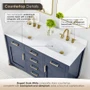 Altair Gavino 54" Free Standing Double Basin Vanity Set with Cabinet and Engineered Stone Vanity Top