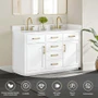 Altair Gavino 54" Free Standing Double Basin Vanity Set with Cabinet and Engineered Stone Vanity Top