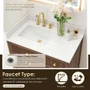 Altair Cerrito 36" Free Standing Single Basin Vanity Set with Cabinet and Engineered Stone Vanity Top