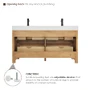 Altair Cascadia 60" Free Standing Double Basin Vanity Set with Cabinet and Engineered Stone Vanity Top