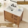 Altair Velora 36" Free Standing Single Basin Vanity Set with Cabinet and Engineered Stone Vanity Top