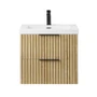 Altair Livia 24" Wall Mounted Single Basin Vanity Set with Cabinet and Engineered Stone Vanity Top