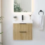 Altair Livia 24" Wall Mounted Single Basin Vanity Set with Cabinet and Engineered Stone Vanity Top
