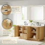 Altair Clayton 72" Free Standing Double Basin Vanity Set with Cabinet and Engineered Stone Vanity Top