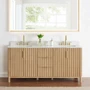 Altair Sierra 72" Free Standing Double Basin Vanity Set with Cabinet and Engineered Stone Vanity Top