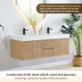 Altair Siena 60" Wall Mounted Double Basin Vanity Set with Cabinet and Engineered Stone Vanity Top
