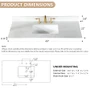 Altair Ceres 49" Engineered Stone Vanity Top with Backsplash