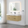 Altair Livia 48" Wall Mounted Single Basin Vanity Set with Cabinet, Engineered Stone Vanity Top, and Frameless Mirror
