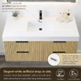 Altair Livia 48" Wall Mounted Single Basin Vanity Set with Cabinet, Engineered Stone Vanity Top, and Frameless Mirror