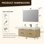 Altair Livia 48" Wall Mounted Single Basin Vanity Set with Cabinet, Engineered Stone Vanity Top, and Frameless Mirror