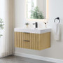 Altair Livia 36" Wall Mounted Single Basin Vanity Set with Cabinet and Engineered Stone Vanity Top