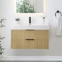 Altair Livia 36" Wall Mounted Single Basin Vanity Set with Cabinet and Engineered Stone Vanity Top