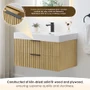 Altair Livia 36" Wall Mounted Single Basin Vanity Set with Cabinet and Engineered Stone Vanity Top