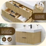 Altair Livia 36" Wall Mounted Single Basin Vanity Set with Cabinet and Engineered Stone Vanity Top