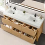 Altair Cascadia 72" Free Standing Double Basin Vanity Set with Cabinet and Engineered Stone Vanity Top