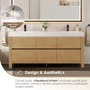 Altair Cascadia 72" Free Standing Double Basin Vanity Set with Cabinet and Engineered Stone Vanity Top