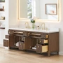 Altair Cerrito 84" Free Standing Double Basin Vanity Set with Cabinet and Engineered Stone Vanity Top
