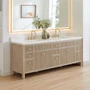 Altair Cerrito 84" Free Standing Double Basin Vanity Set with Cabinet and Engineered Stone Vanity Top