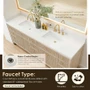 Altair Cerrito 84" Free Standing Double Basin Vanity Set with Cabinet and Engineered Stone Vanity Top