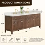 Altair Cerrito 84" Free Standing Double Basin Vanity Set with Cabinet and Engineered Stone Vanity Top