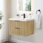 Altair Livia 30" Wall Mounted Single Basin Vanity Set with Cabinet and Engineered Stone Vanity Top