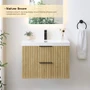 Altair Livia 30" Wall Mounted Single Basin Vanity Set with Cabinet and Engineered Stone Vanity Top