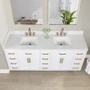 Altair Gavino 84" Free Standing Double Basin Vanity Set with Cabinet and Engineered Stone Vanity Top