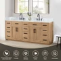 Altair Gavino 84" Free Standing Double Basin Vanity Set with Cabinet and Engineered Stone Vanity Top