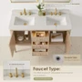 Altair Blaise 54" Free Standing or Wall Mounted Double Basin Vanity Set with Cabinet and Engineered Stone Vanity Top