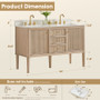 Altair Blaise 54" Free Standing or Wall Mounted Double Basin Vanity Set with Cabinet and Engineered Stone Vanity Top